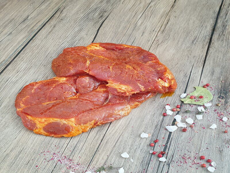 Schweinekammsteaks, gewürzt mit unserer Gewürzmarinade